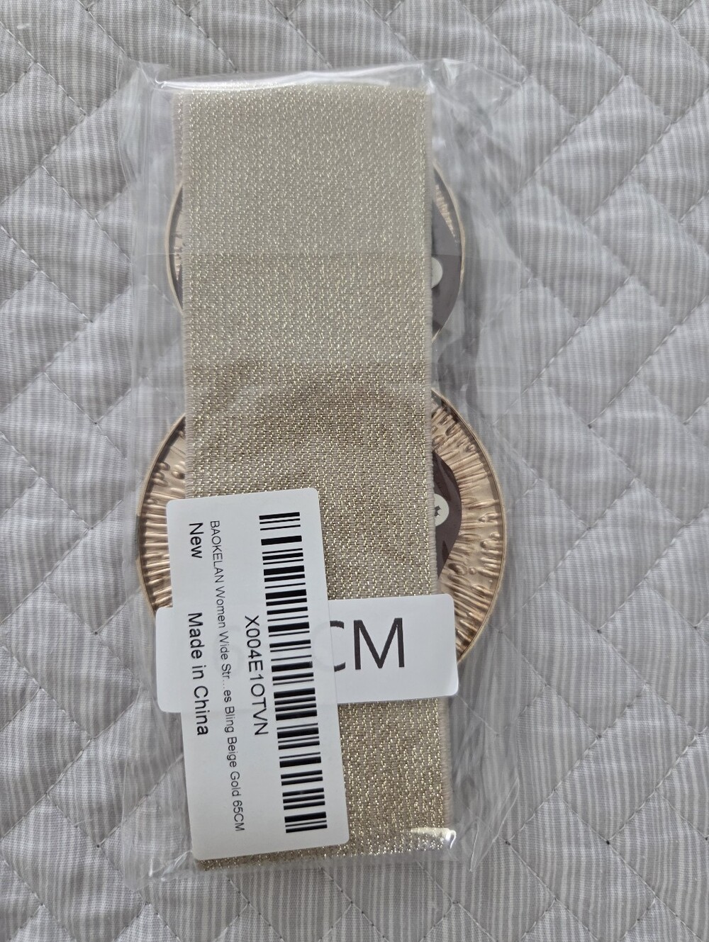 Women’s Elastic Waist Belt with Gold Accents